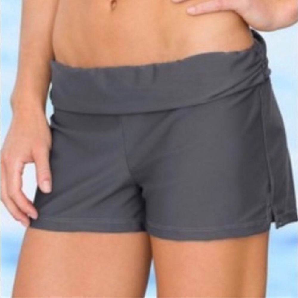 NWT Athleta Splash Swim Short dark gray color size large